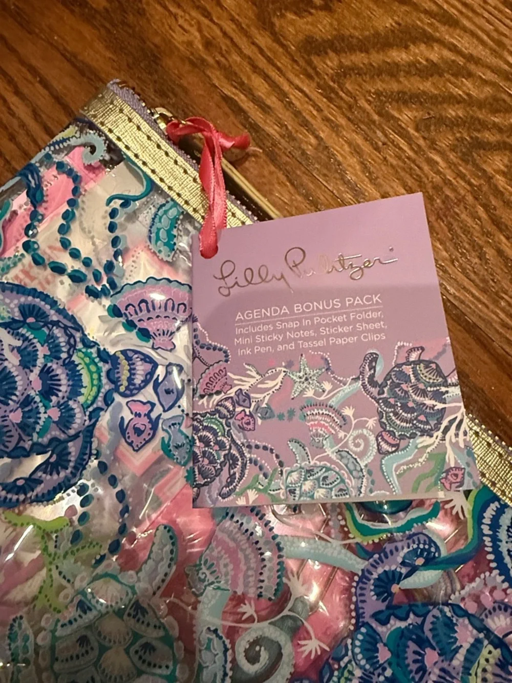 Lilly Pulitzer Agenda Bonus Pack Turtle Mermaid Zipper Pouch Pencil Case Set NWT